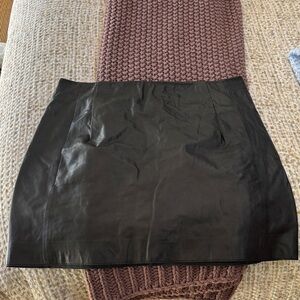 Vince Black Leather Mini Skirt